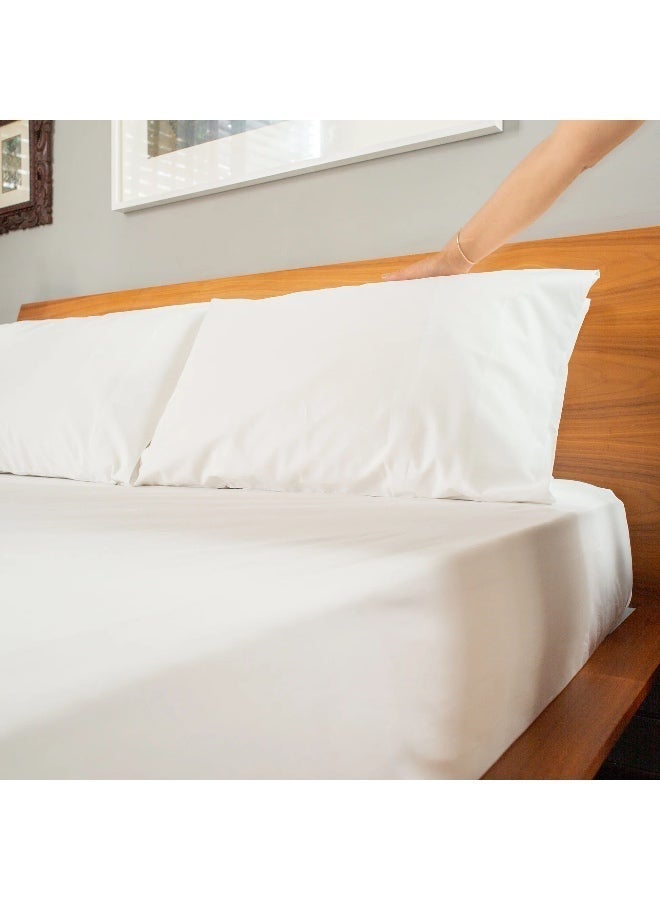 طقم أغطية وسائد فاخرة مريحة باللون الأبيض العاجي (قطعتان) - 50 × 70 سم - Image 3